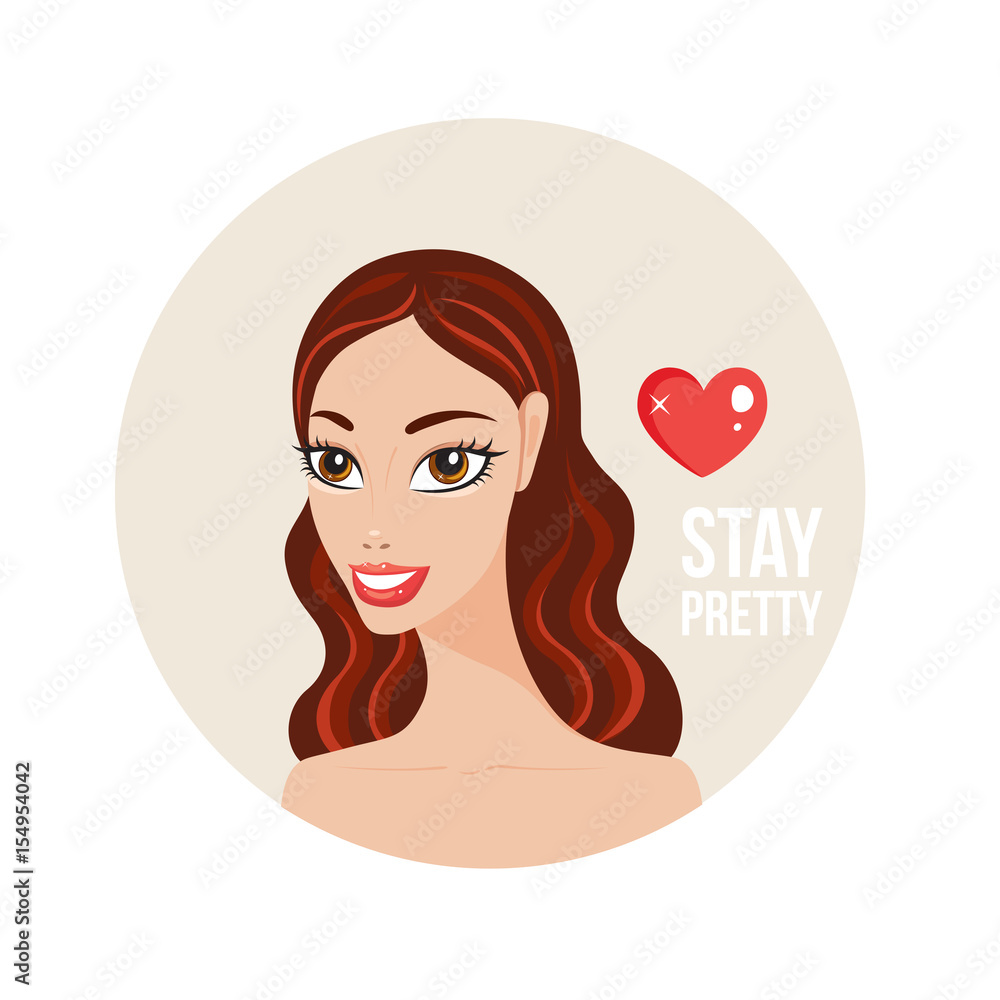 Happy young woman with wavy red hair smiling looks beautiful Happy young woman with wavy red hair smiling looks beautiful