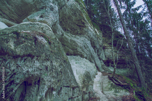 Beautiful cave in Latvia. photo