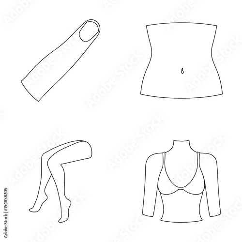 Finger, female feet, female, bust. Part of the body set collection icons in monochrome style vector symbol stock illustration web.