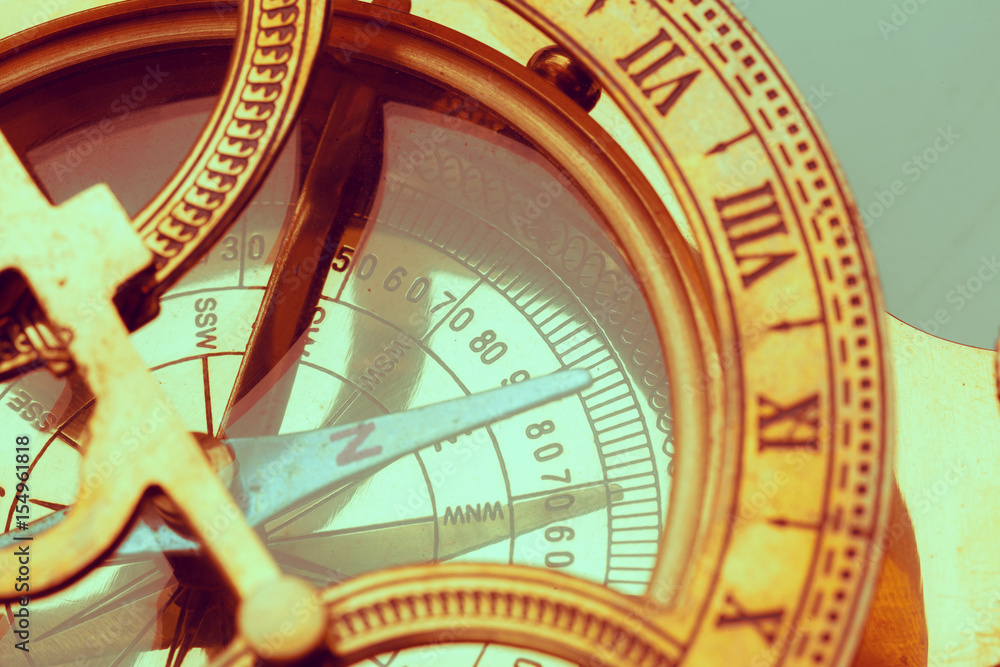 Obraz premium antique compass close up