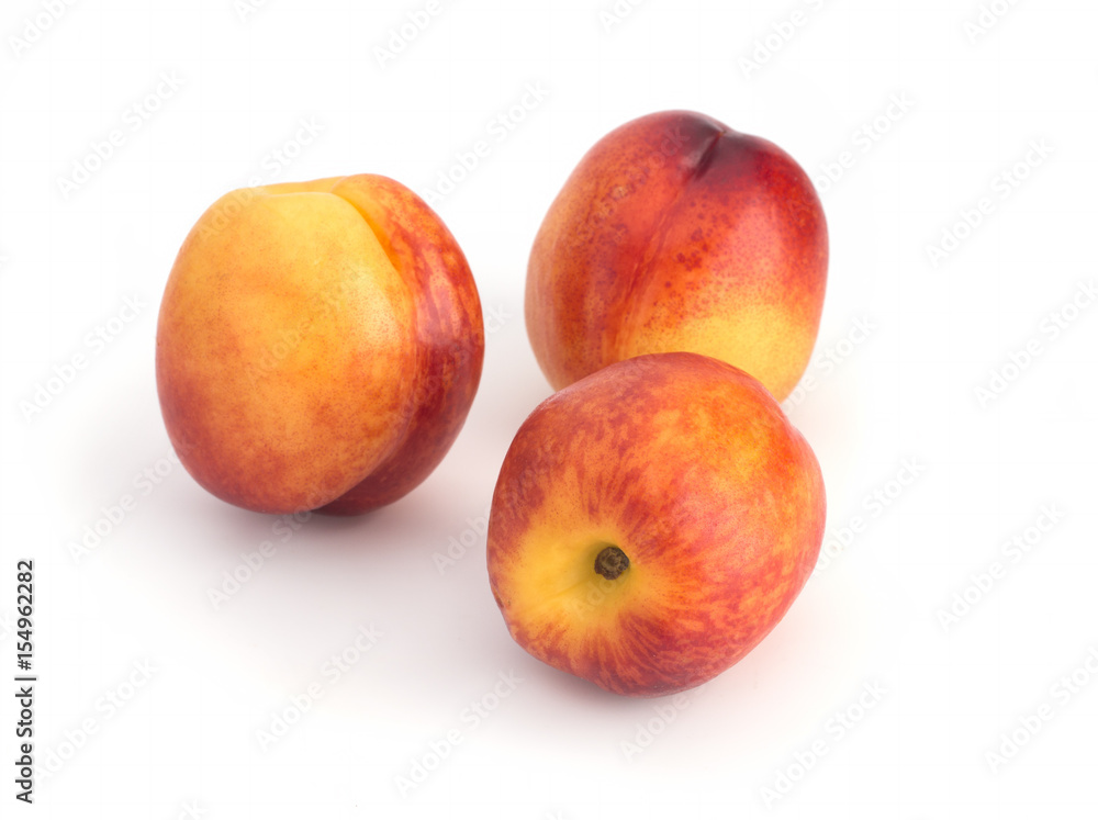 Nectarines on a white background Nectarines on a white background