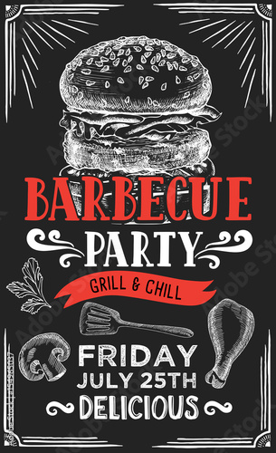 Barbecue party invitation.