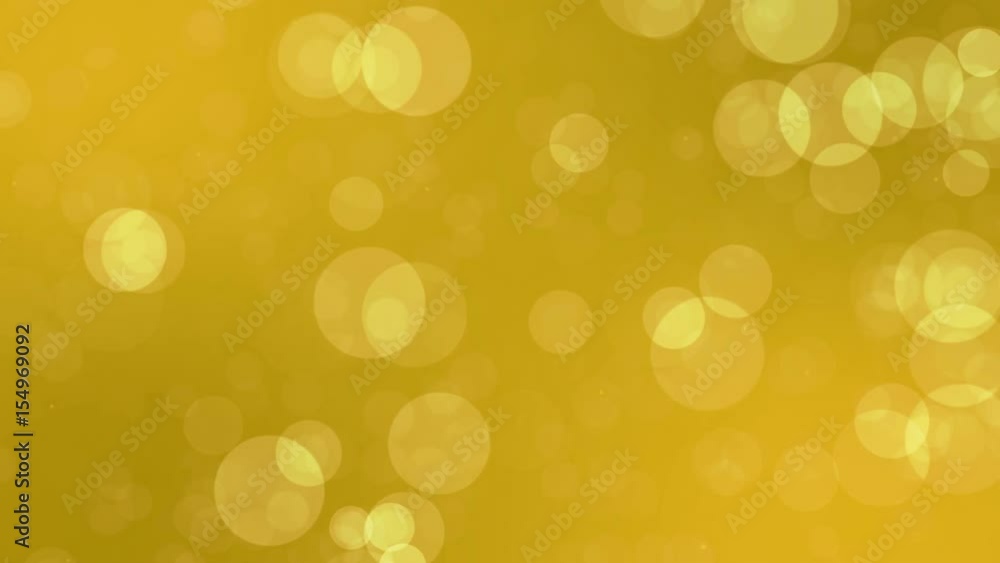 Yellow circles slow sunny motion background bokeh. 4K UHD video animation loop.