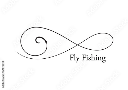 icon fly fishing hook, vector