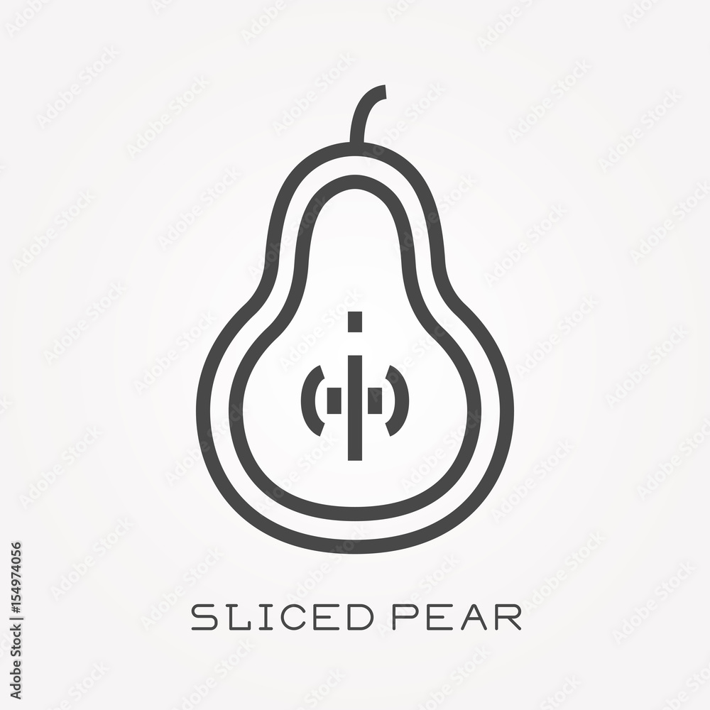 Obraz premium Line icon sliced pear