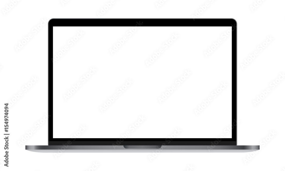 Laptop with blank screen isolated. Mockup to showcase responsive website design. Vector illustration Laptop with blank screen isolated. Mockup to showcase responsive website design. Vector illustration