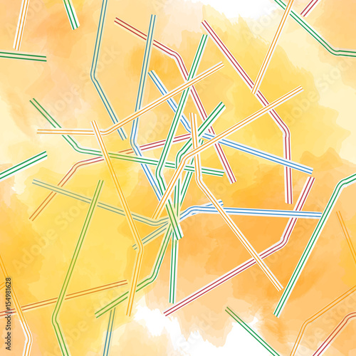 seamless pattern with orange juice and scattered tubules for cocktail