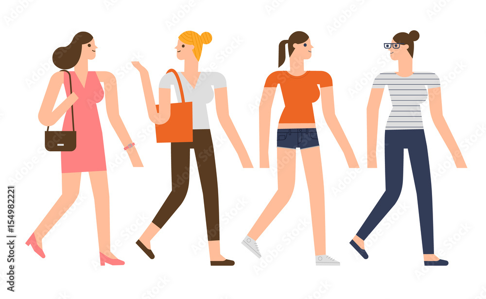 Flat design people characters set