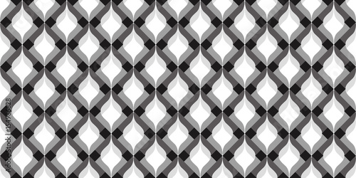 3D wavy geometric background. Seamless pattern. Vector.3Dなみなみ幾何学パターン