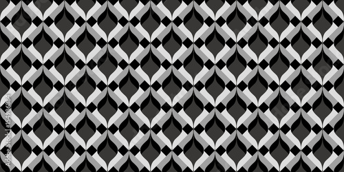 3D wavy geometric background. Seamless pattern. Vector.3Dなみなみ幾何学パターン
