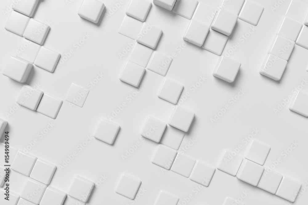 White cubes abstract wall 3d background White cubes abstract wall 3d background