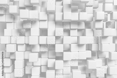 Many white cubes abstract 3d background