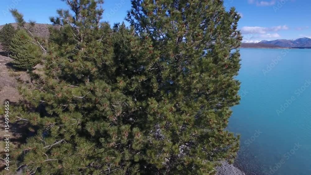 Scenic aerial view of Lake Pukaki, New Zealand Scenic aerial view of Lake Pukaki, New Zealand