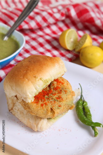 Indian special traditional fried food vada pav