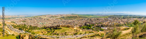 Panoramic view at the Old Medina of Fez - Morocco