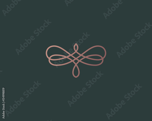 Canvas Print Abstract butterfly flower linear weave logo symbol