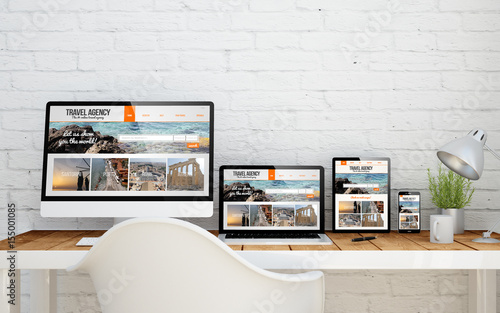 multidevice desktop travel agency photo