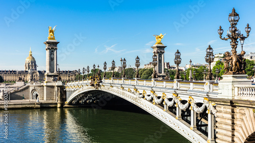 Pont Alexandre III Bridge with Hotel des Invalides. Paris, France © Aliaksandr Kazlou