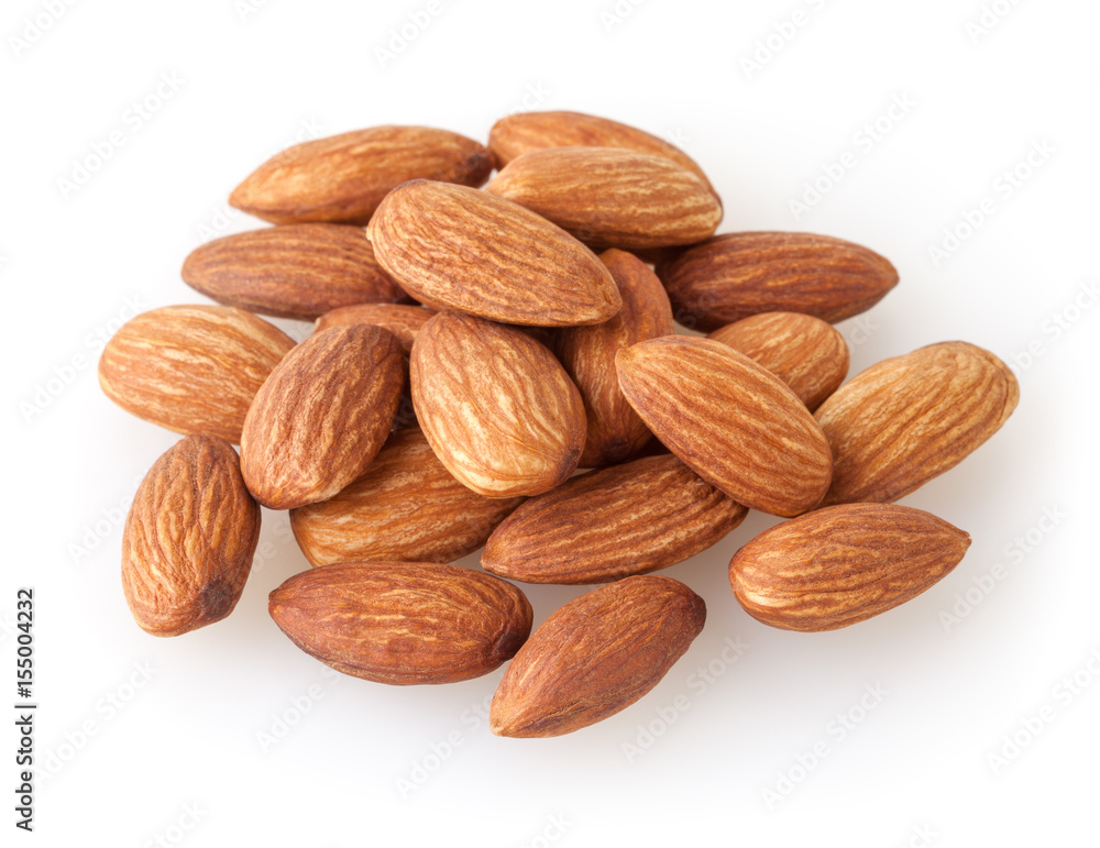 Almonds isolated on white background Almonds isolated on white background