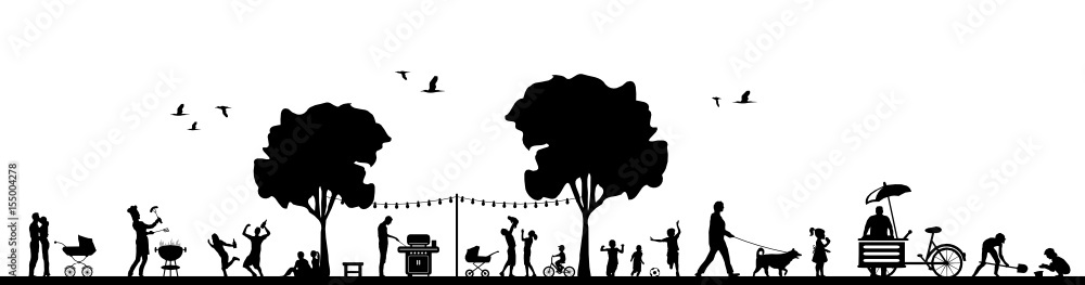 Silhouette Sommer im Park