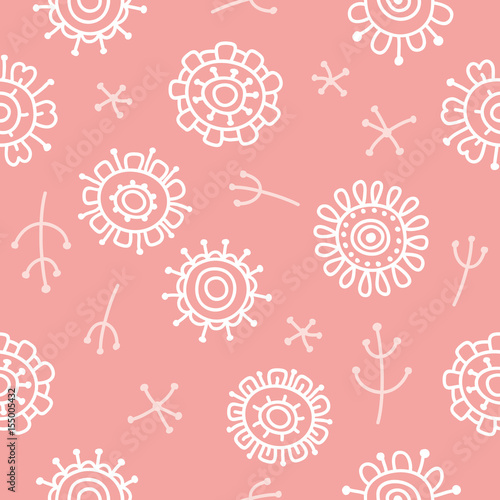 modern abstract floral pattern negative pink