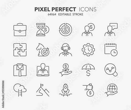 business thin line icons 2