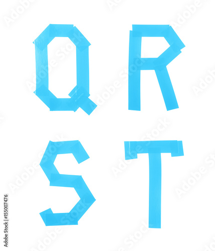 Letter symbols made of insulating tape
