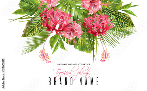 Tropical flower banner