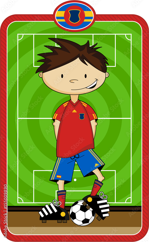 Fototapeta premium Cute Cartoon Soccer - Football Player