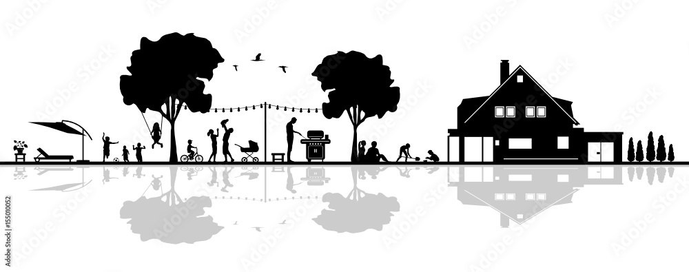 Obraz premium Silhouette Gartenparty