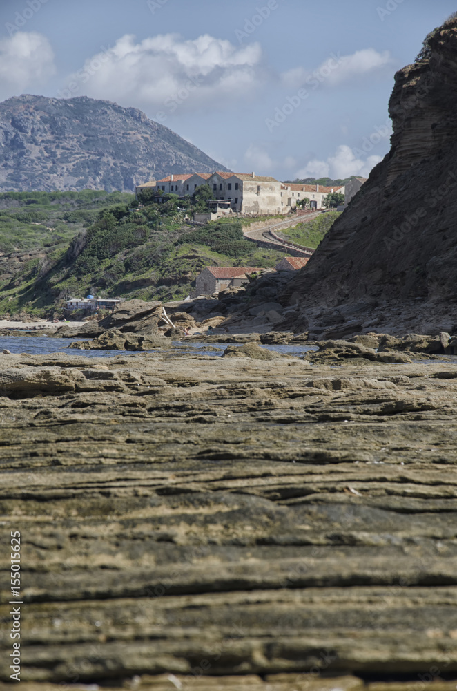 Geological layers on the Italian coast
