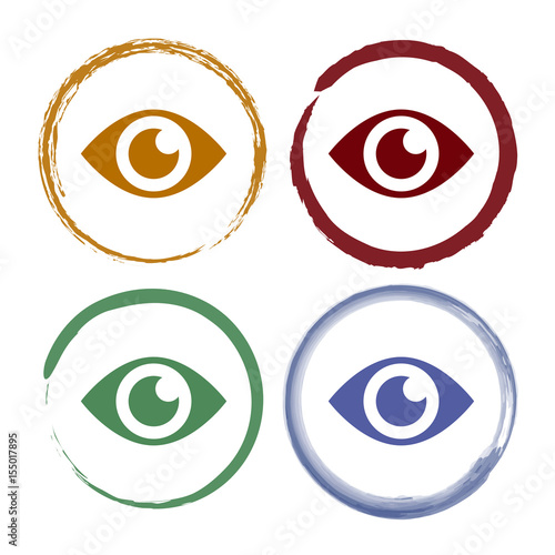 Pinselstrich Icon Set - Auge - Untersuchung