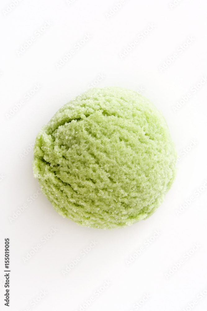 green tea matcha ice cream isolated on white background green tea matcha ice cream isolated on white background