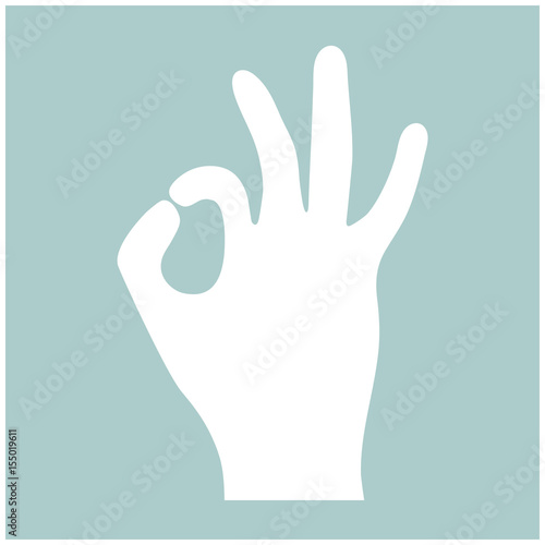 The sign perfectly shows the hand the white color icon .