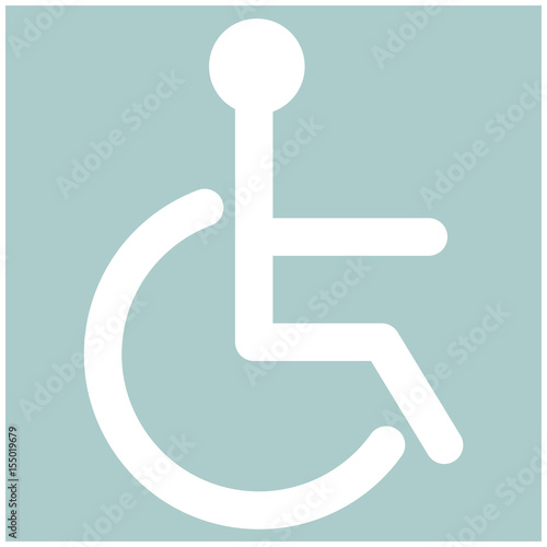 Sign of the disabled the white color icon . photo