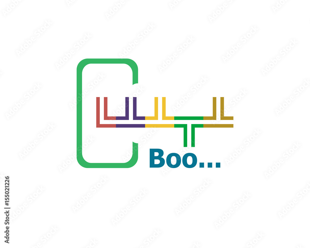 Text Boo. Social concept. Abstract emblem, design concept, element for template. Text Boo. Social concept. Abstract emblem, design concept, element for template.