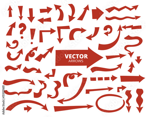 Wallpaper Mural Set of cartoon arrows. Hand drawn design elements isolated on wh Torontodigital.ca