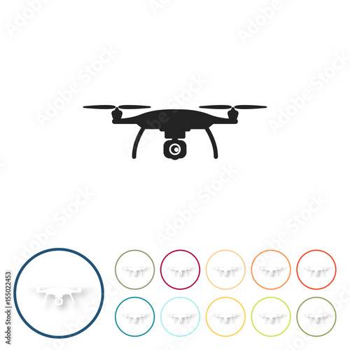 Bunte 3D Buttons - Drohne mit Kamera