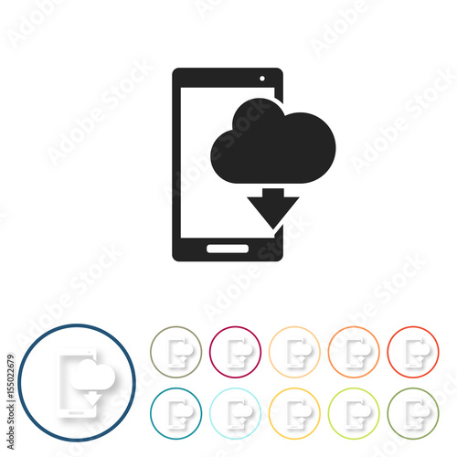 Bunte 3D Buttons - Smartphone Wolke
