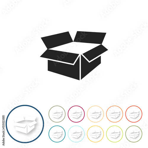 Bunte 3D Buttons - Kiste Pappkarton
