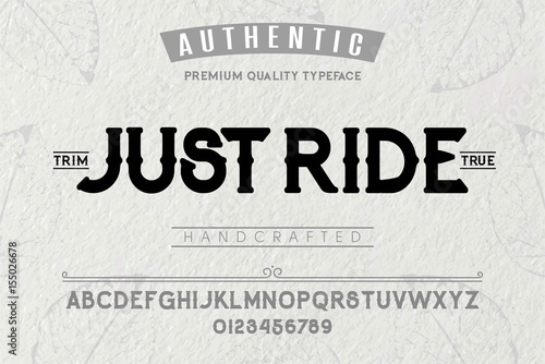 Font.Alphabet.Script.Typeface.Label. Just Ride typeface.For labels and different type designs