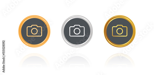 Kamera - Fotografieren - Bronze, Silber, Gold Buttons