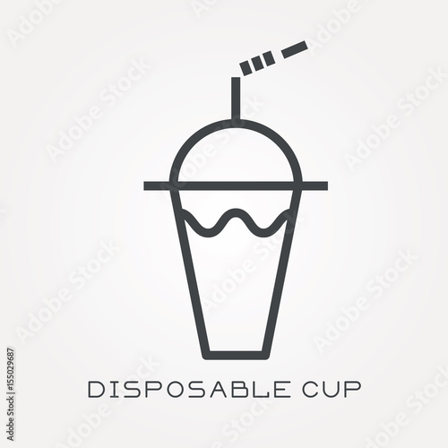 Line icon disposable cup