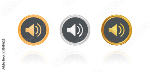 Lautstärke - Lautsprecher - Bronze, Silber, Gold Buttons