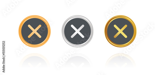 Kreuz - x - Bronze, Silber, Gold Buttons