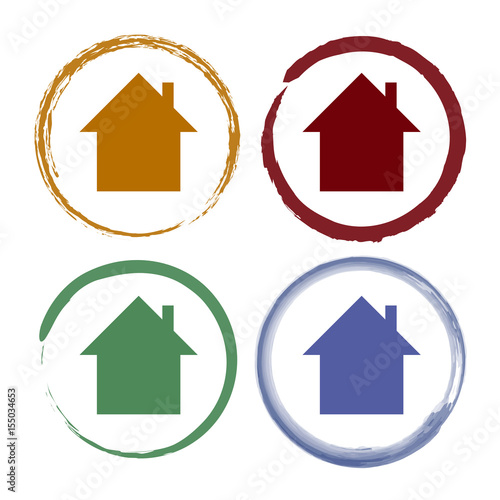 Pinselstrich Icon Set - Unterkunft