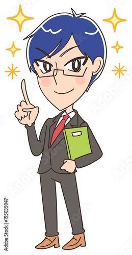 スーツ姿のイケメンのイラスト