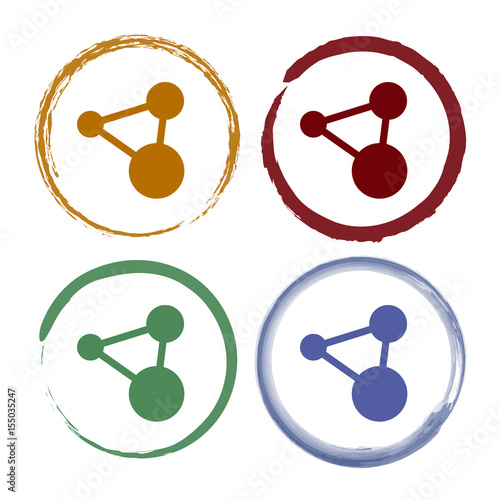 Pinselstrich Icon Set - Soziales Netzwerk