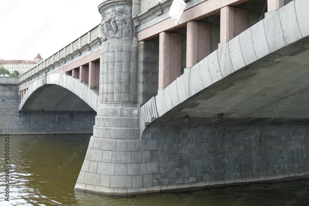 concrete bridge in prague city center