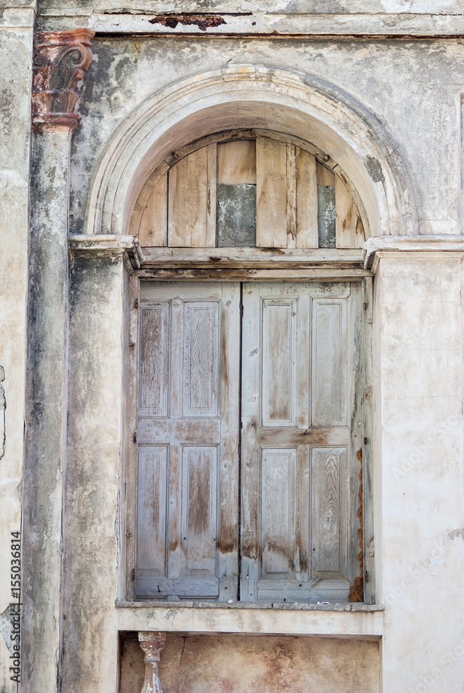 Old wooden door, samos, greece